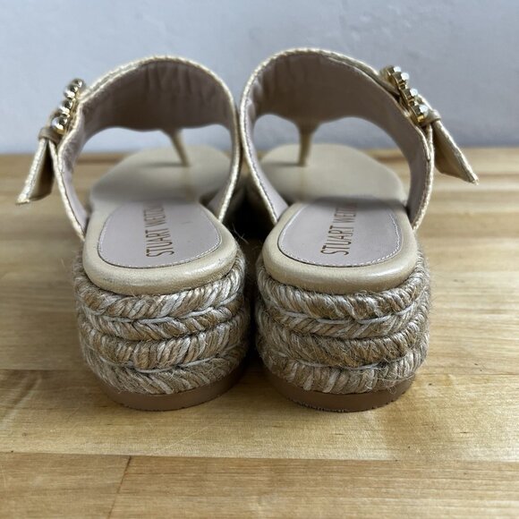 Stuart Weitzman Pearl Espadrille Platform Wedge Sandals Raffia Thong‎ Size 5 - Picture 5 of 12